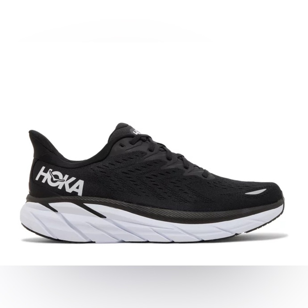 HOKA | Clifton 8 Black and White Sneakers